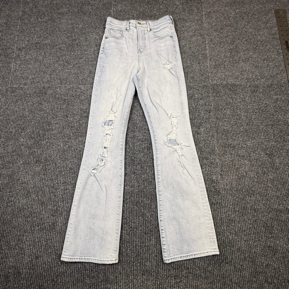 Express 90s Boot High Rise Distressed Light Wash Jeans 2/R 006700553
